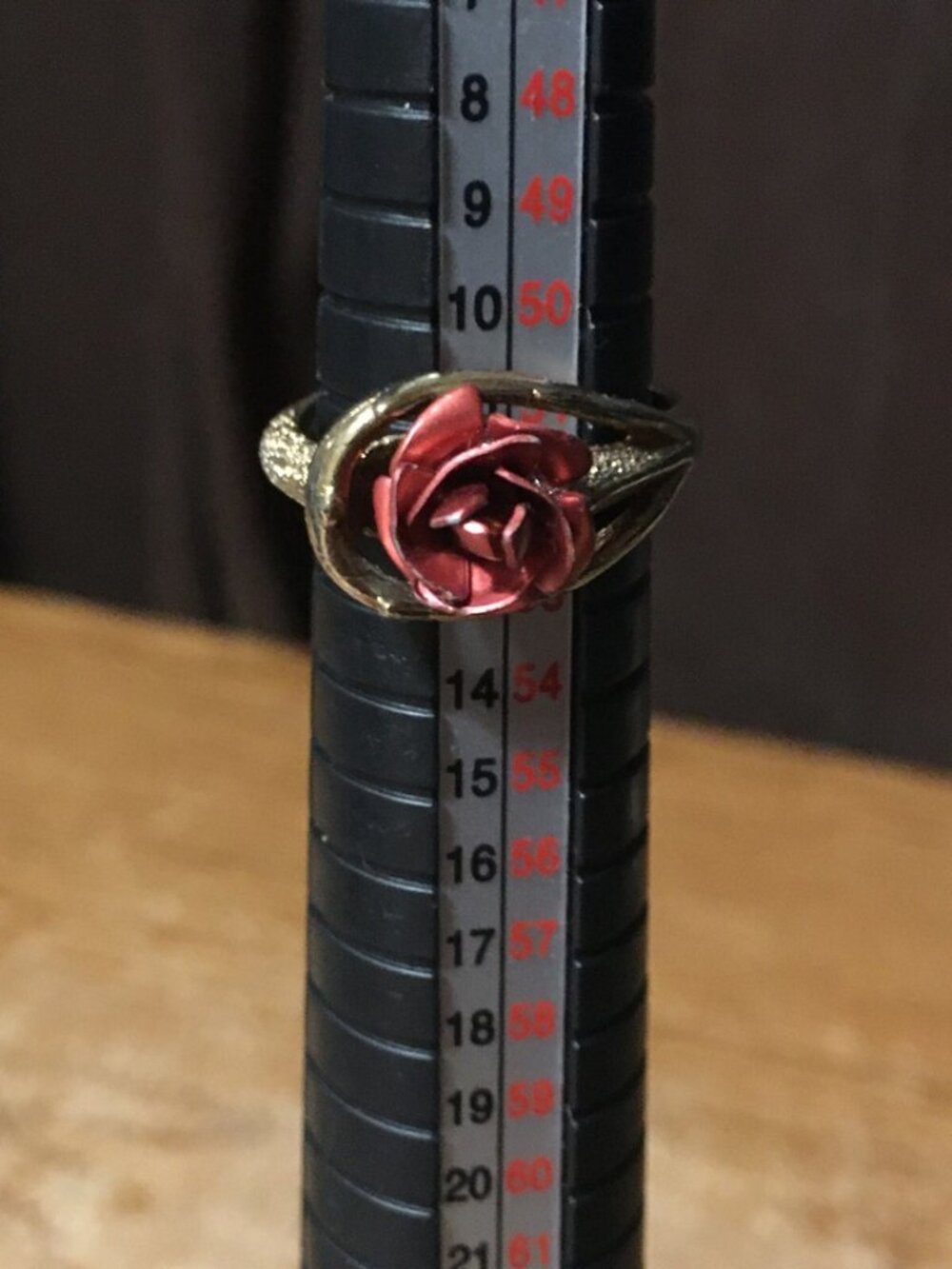 RED ROSE GOLD COLORED RING SIZE 5-6 ADJUSTABLE RING - Picture 11 of 11